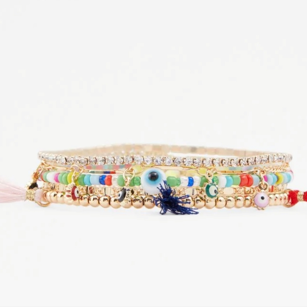 Aldo Set of 5 gold plated Multicolor Bracelets New